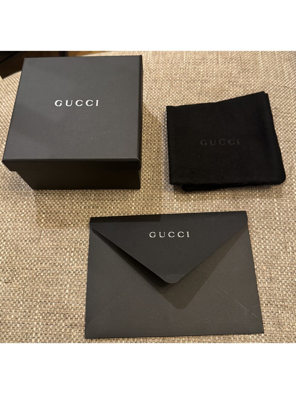 Authentic GUCCI Black Bracelet Box Dustbag & Envelope
